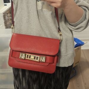 Proenza Schouler Red Leather Crossbody with Gold Hardware Ps11